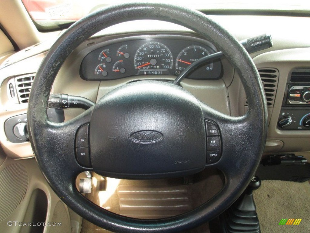 1997 Ford F150 XLT Extended Cab 4x4 Medium Graphite Steering Wheel Photo #81273712
