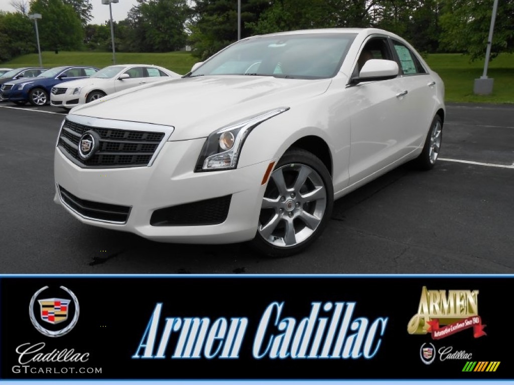 2013 ATS 2.0L Turbo AWD - White Diamond Tricoat / Caramel/Jet Black Accents photo #1