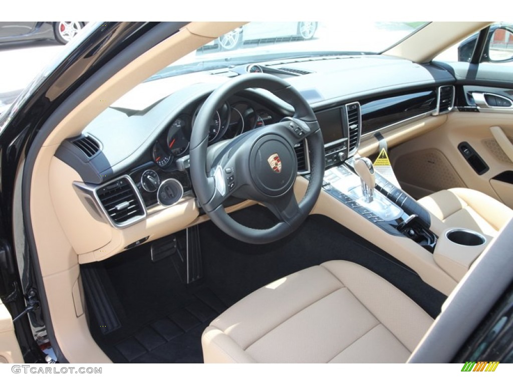 Black/Luxor Beige Interior 2013 Porsche Panamera Platinum Edition Photo #81276737