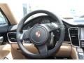 Black/Luxor Beige 2013 Porsche Panamera Platinum Edition Steering Wheel