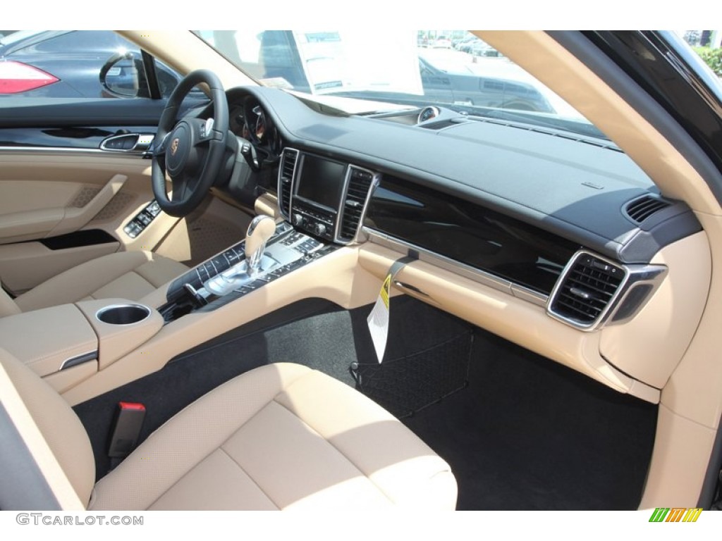 2013 Porsche Panamera Platinum Edition Black/Luxor Beige Dashboard Photo #81276947