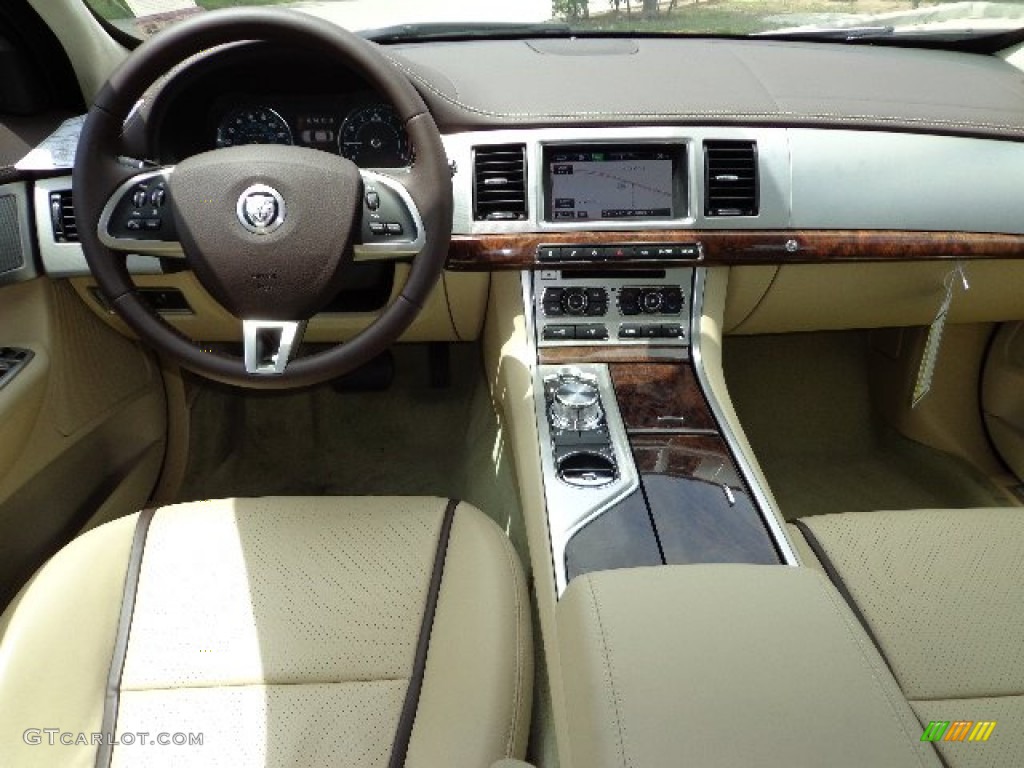 2013 Jaguar XF I4 T Barley/Truffle Dashboard Photo #81279919