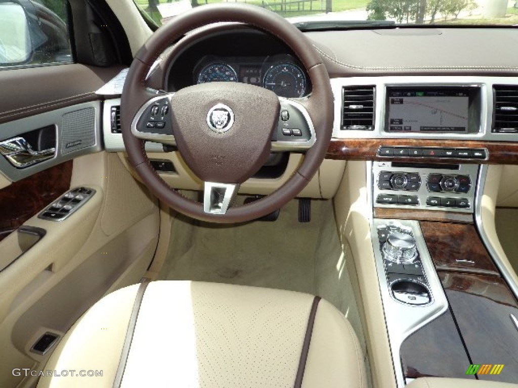 2013 Jaguar XF I4 T Barley/Truffle Dashboard Photo #81280054