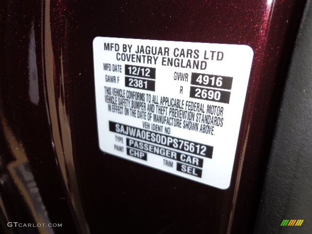 2013 XF Color Code CHP for Caviar Metallic Photo #81280156