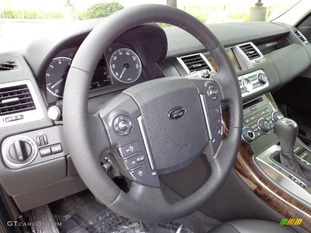 2013 Land Rover Range Rover Sport HSE Ebony Steering Wheel Photo #81280489
