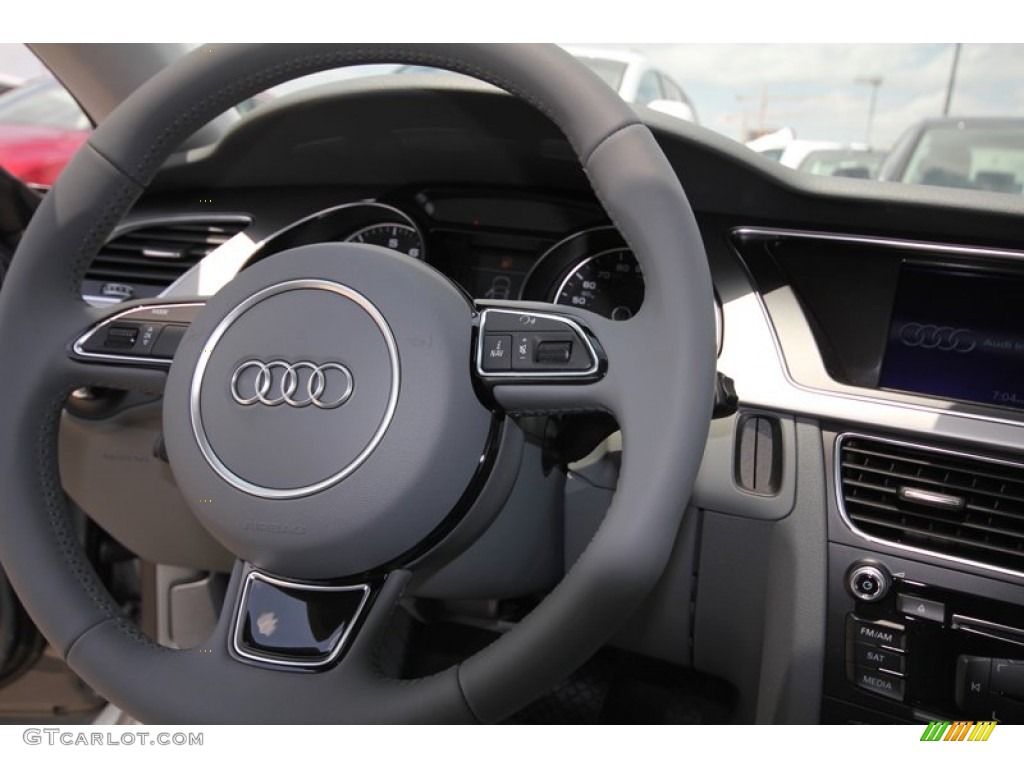2013 Audi A5 2.0T quattro Coupe Titanium Grey/Steel Grey Steering Wheel Photo #81280601