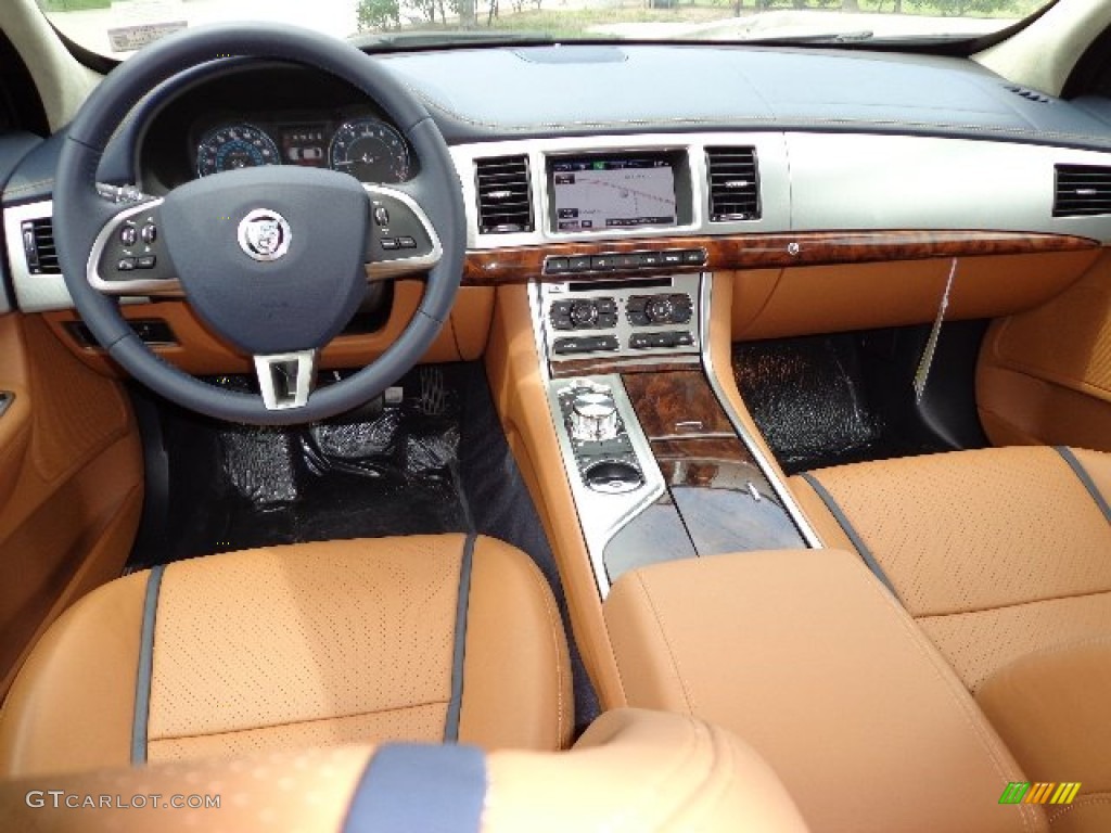 2013 Jaguar XF 3.0 London Tan/Navy Dashboard Photo #81281635