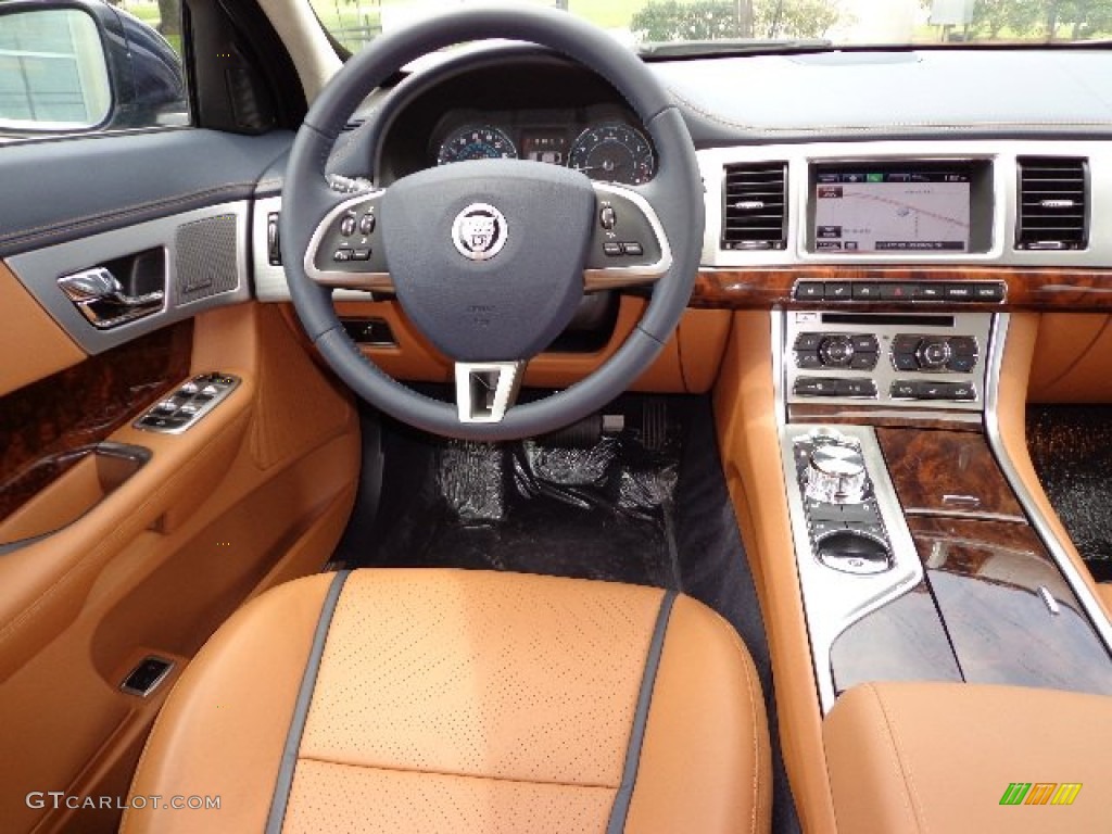 2013 Jaguar XF 3.0 London Tan/Navy Dashboard Photo #81281767