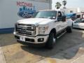 White Platinum Metallic Tri-Coat - F350 Super Duty Lariat Crew Cab 4x4 Dually Photo No. 2