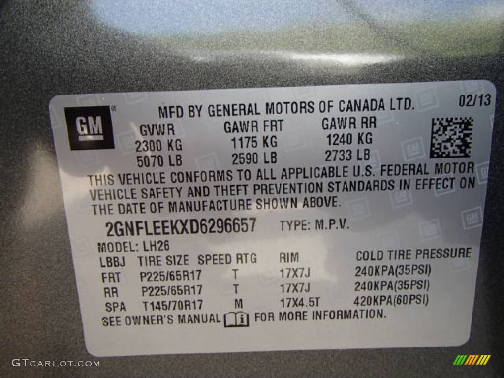 2013 Equinox LT AWD - Ashen Gray Metallic / Jet Black photo #20