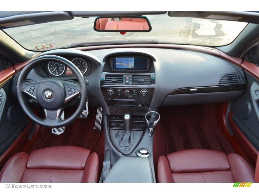 2005 BMW 6 Series 645i Convertible Chateau Red Dashboard Photo #81283623