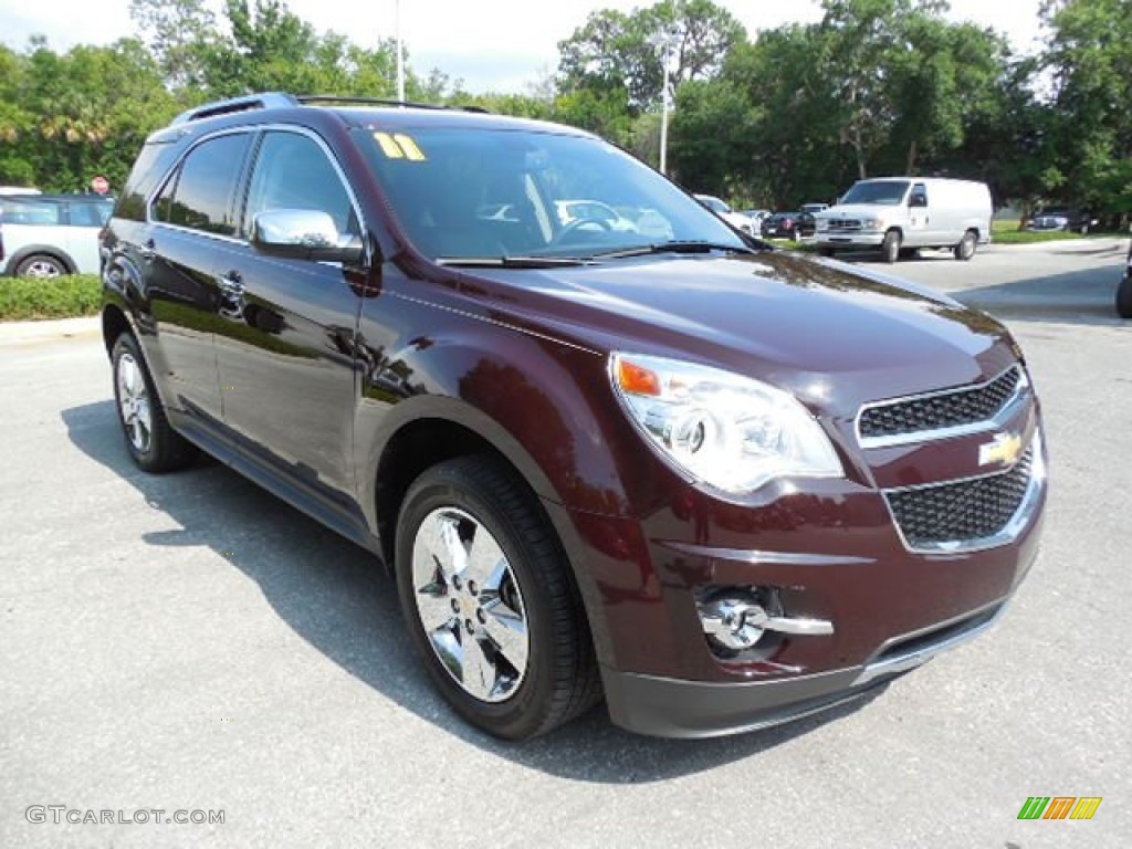 2011 Equinox LTZ - Espresso Brown Metallic / Brownstone/Jet Black photo #11