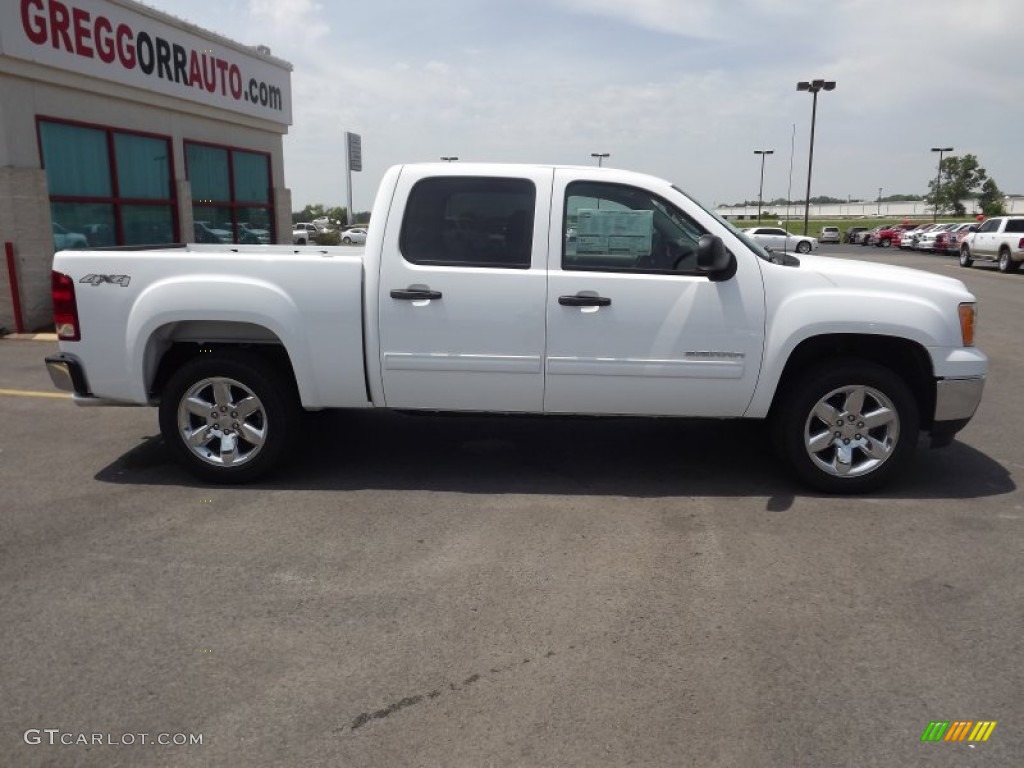 2013 Sierra 1500 SLE Crew Cab 4x4 - Summit White / Very Dark Cashmere/Light Cashmere photo #2