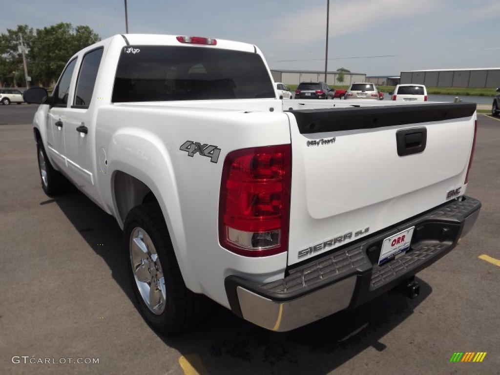2013 Sierra 1500 SLE Crew Cab 4x4 - Summit White / Very Dark Cashmere/Light Cashmere photo #5