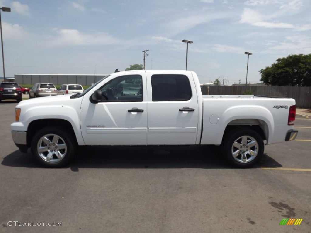 2013 Sierra 1500 SLE Crew Cab 4x4 - Summit White / Very Dark Cashmere/Light Cashmere photo #6