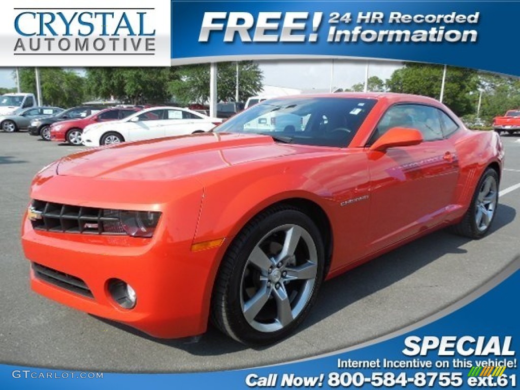 2012 Camaro LT/RS Coupe - Inferno Orange Metallic / Black photo #1