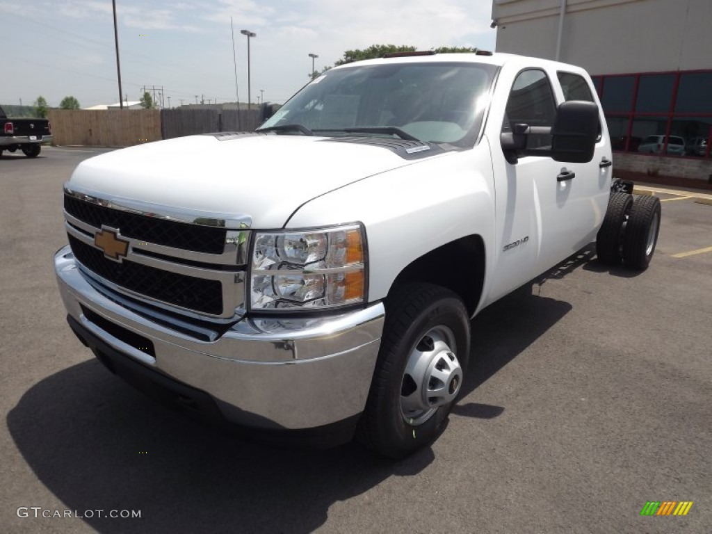 Summit White 2013 Chevrolet Silverado 3500HD WT Crew Cab 4x4 Chassis Exterior Photo #81285817