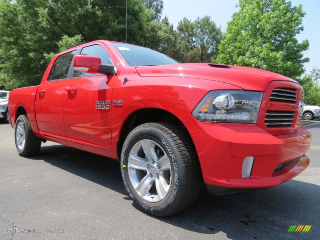 Flame Red 2013 Ram 1500 Sport Crew Cab Exterior Photo #81287182
