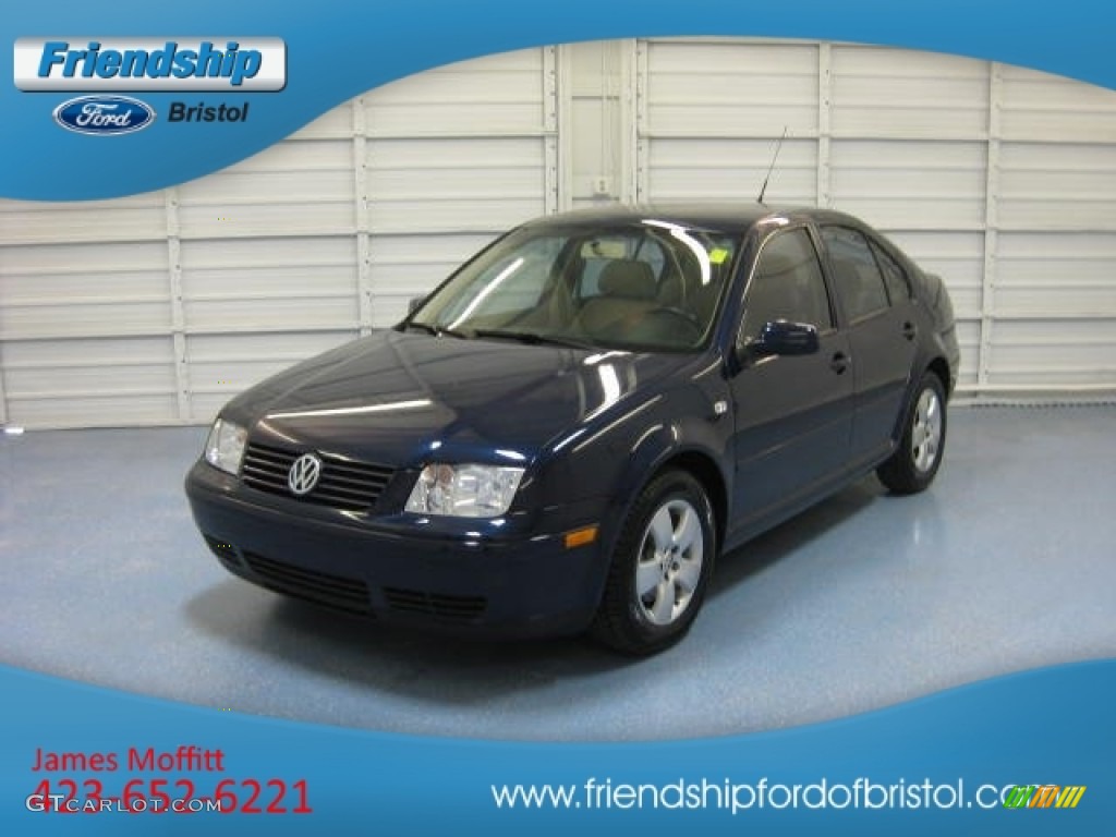 2003 Jetta GLS Sedan - Galactic Blue Metallic / Beige photo #2