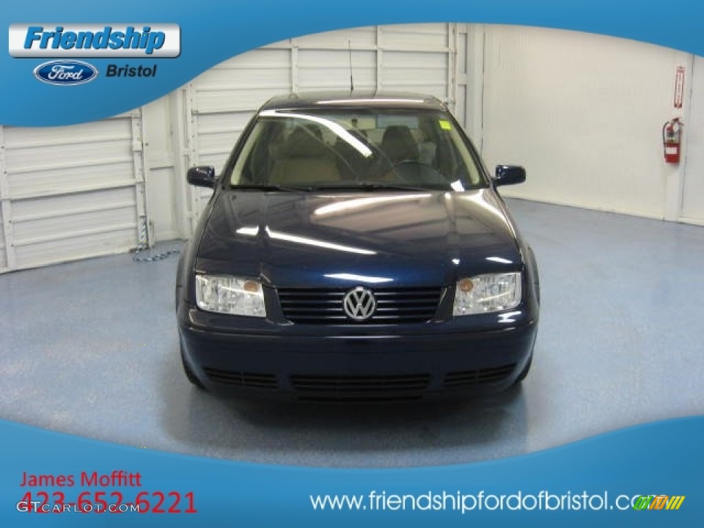 2003 Jetta GLS Sedan - Galactic Blue Metallic / Beige photo #3