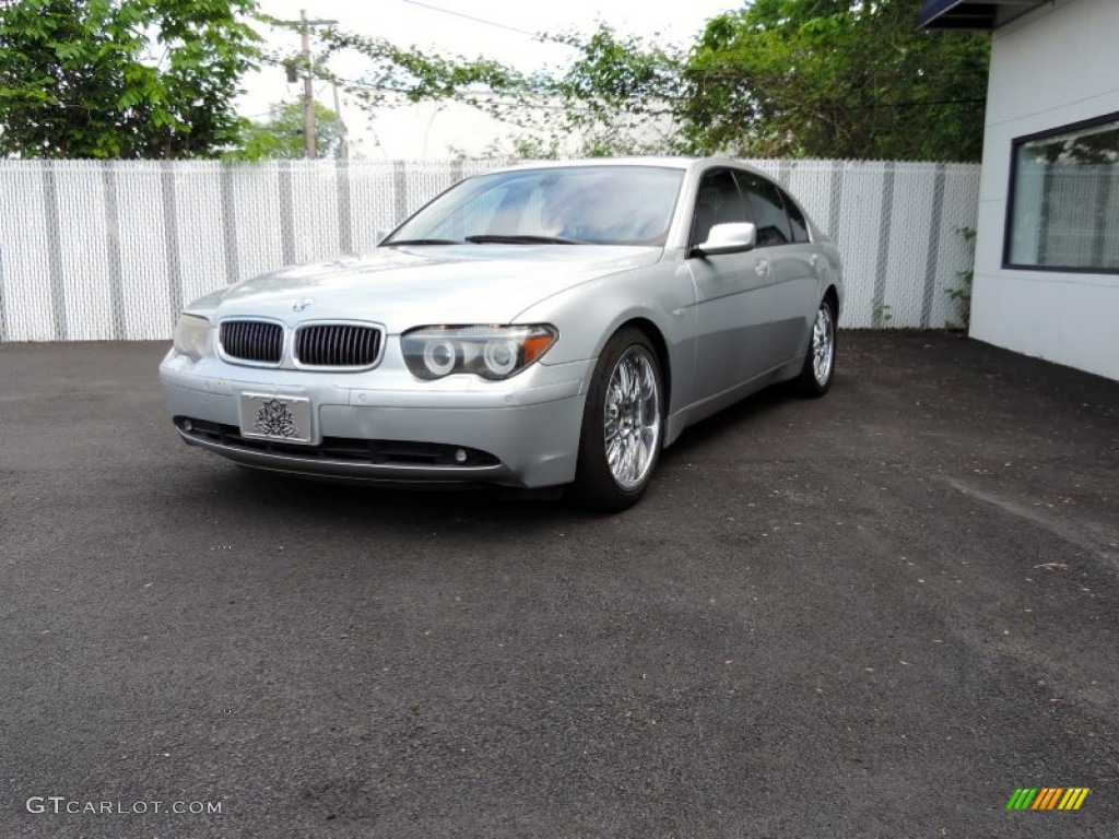 2004 7 Series 745Li Sedan - Titanium Silver Metallic / Black/Black photo #2