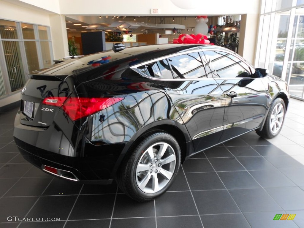 2012 ZDX SH-AWD Technology - Crystal Black Pearl / Ebony photo #4