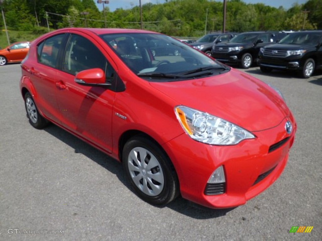 2012 Prius c Hybrid Two - Absolutely Red / Light Blue Gray/Black photo #1