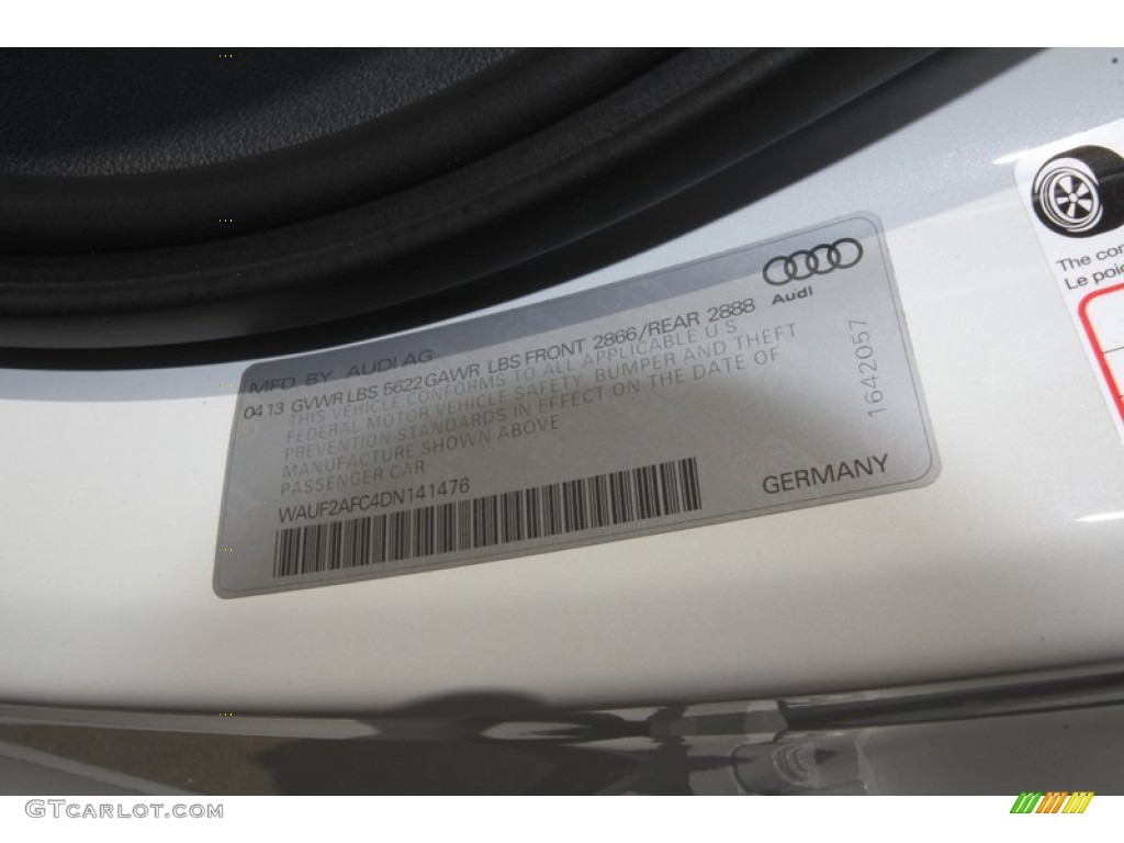 2013 Audi S6 4.0 TFSI quattro Sedan Info Tag Photos