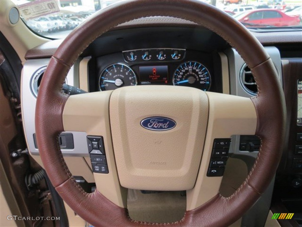 2011 Ford F150 King Ranch SuperCrew Chaparral Leather Steering Wheel Photo #81292169