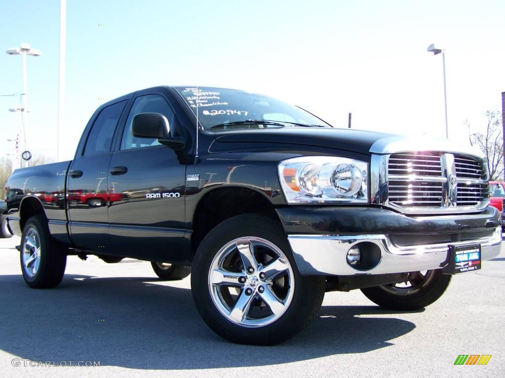 2007 Ram 1500 Big Horn Edition Quad Cab 4x4 - Brilliant Black Crystal Pearl / Medium Slate Gray photo #6