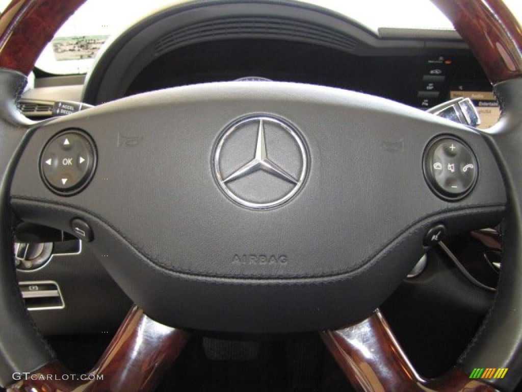 2008 Mercedes-Benz S 550 Sedan Black Steering Wheel Photo #81296828