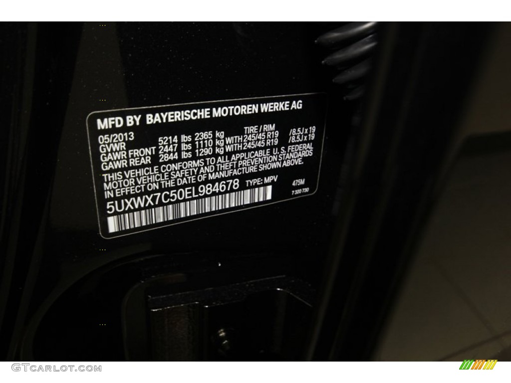 2014 X3 Color Code 475 for Black Sapphire Metallic Photo #81298745