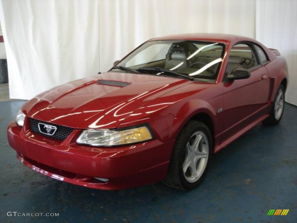 2000 Mustang GT Coupe - Laser Red Metallic / Medium Parchment photo #1