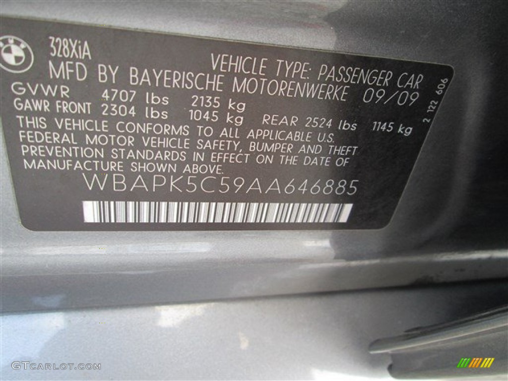 2010 3 Series 328i xDrive Sedan - Space Gray Metallic / Black photo #22