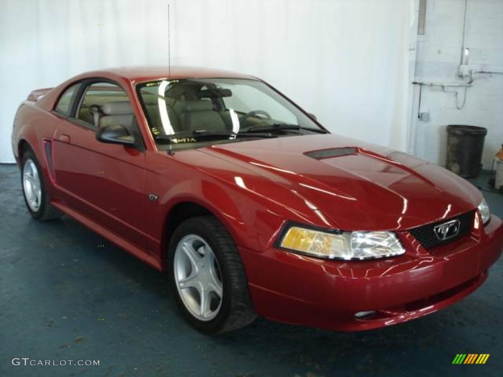 2000 Mustang GT Coupe - Laser Red Metallic / Medium Parchment photo #4