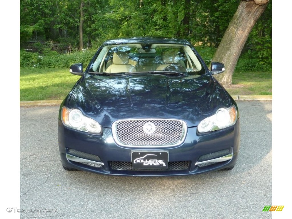 2009 XF Luxury - Indigo Blue Metallic / Champagne/Truffle photo #2