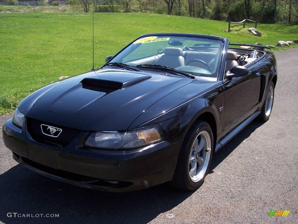 2002 Mustang GT Convertible - Black / Medium Parchment photo #1