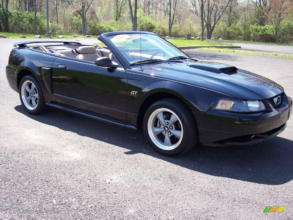 2002 Mustang GT Convertible - Black / Medium Parchment photo #6