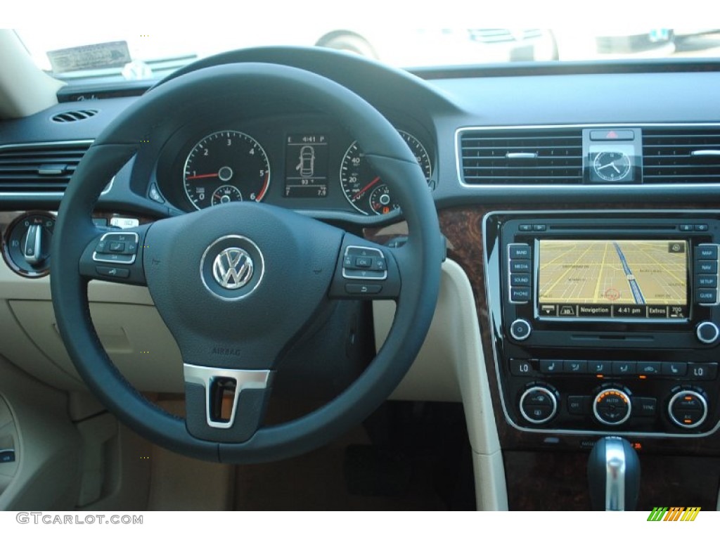 2013 Volkswagen Passat TDI SEL Cornsilk Beige Dashboard Photo #81307679