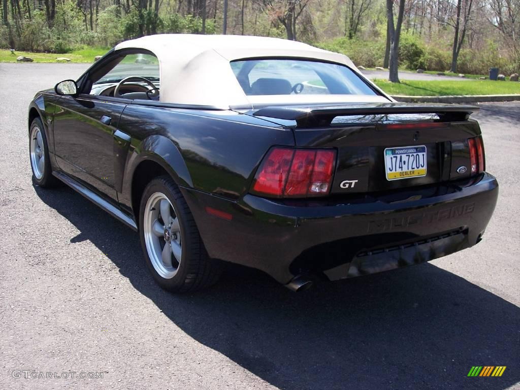 2002 Mustang GT Convertible - Black / Medium Parchment photo #16