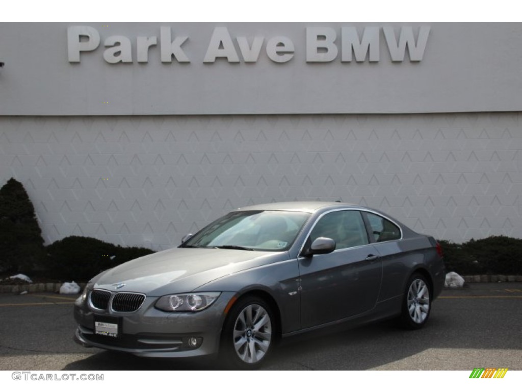 2012 3 Series 328i Coupe - Space Grey Metallic / Oyster/Black photo #1
