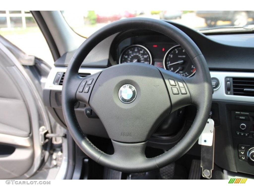 2011 BMW 3 Series 328i xDrive Sedan Black Steering Wheel Photo #81313351