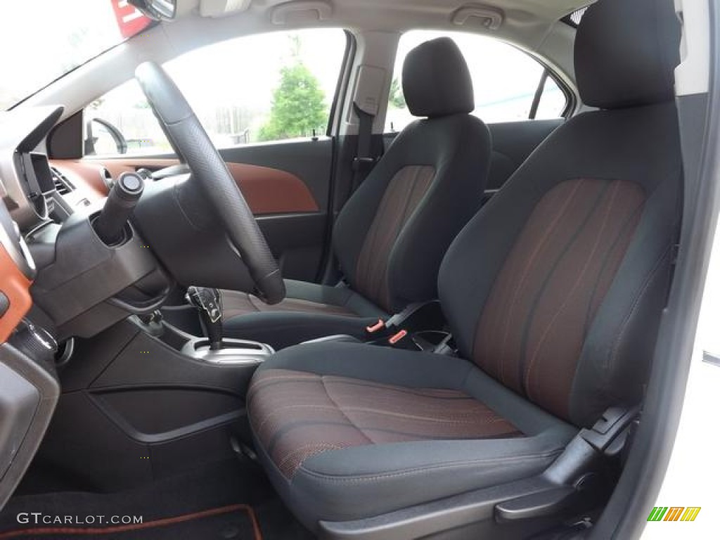 Jet Black/Brick Interior 2012 Chevrolet Sonic LT Sedan Photo #81314454