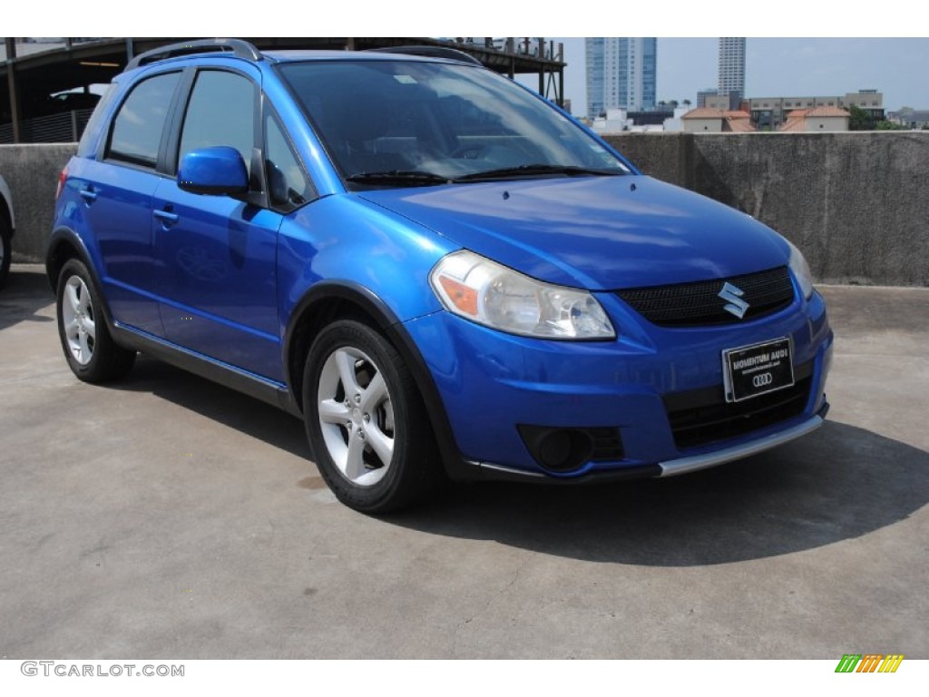 2007 SX4 Convenience AWD - Techno Blue Metallic / Black photo #1