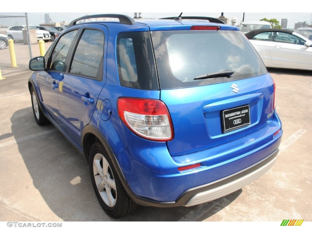 2007 SX4 Convenience AWD - Techno Blue Metallic / Black photo #6