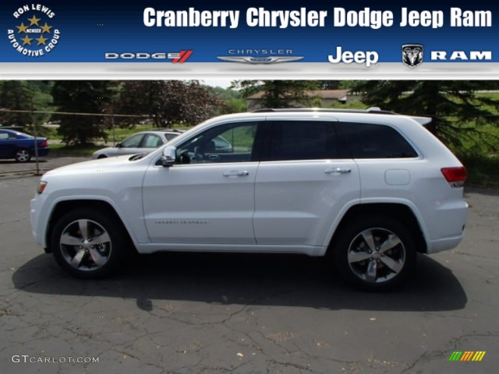 2014 Grand Cherokee Overland 4x4 - Bright White / Overland Morocco Black photo #1