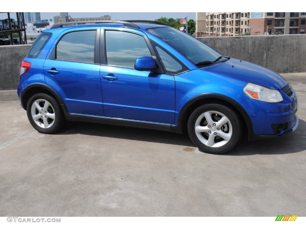 2007 SX4 Convenience AWD - Techno Blue Metallic / Black photo #10