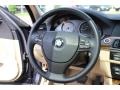 Venetian Beige 2011 BMW 5 Series 535i xDrive Sedan Steering Wheel