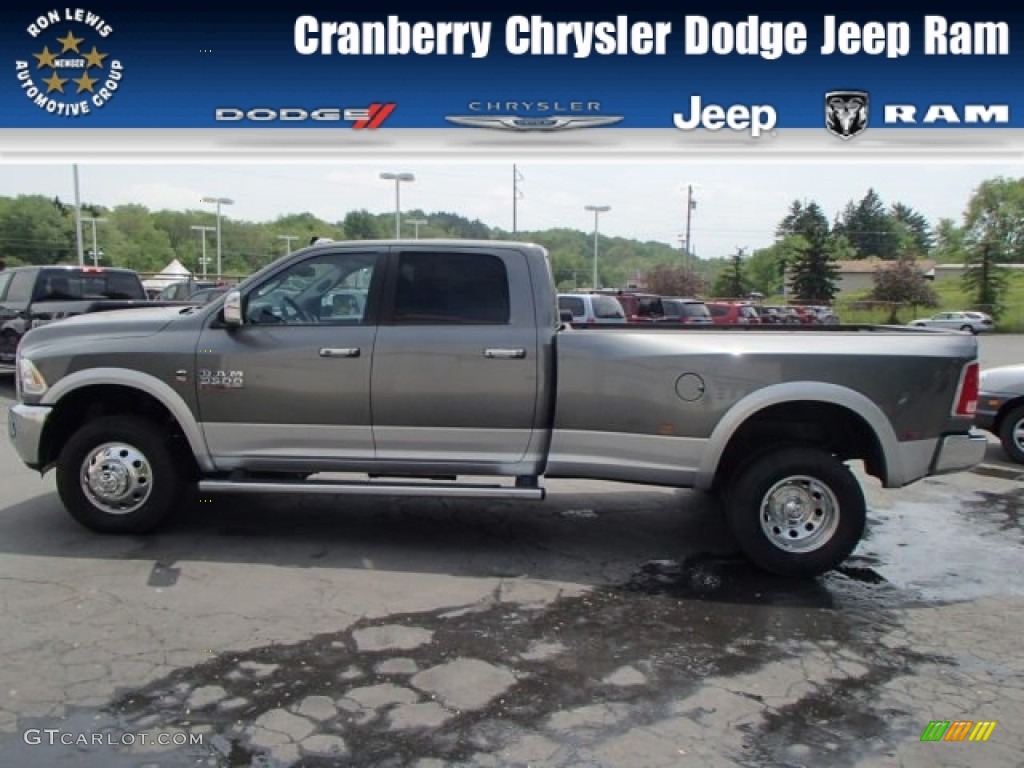 2013 3500 Laramie Crew Cab 4x4 Dually - Mineral Gray Metallic / Black photo #1