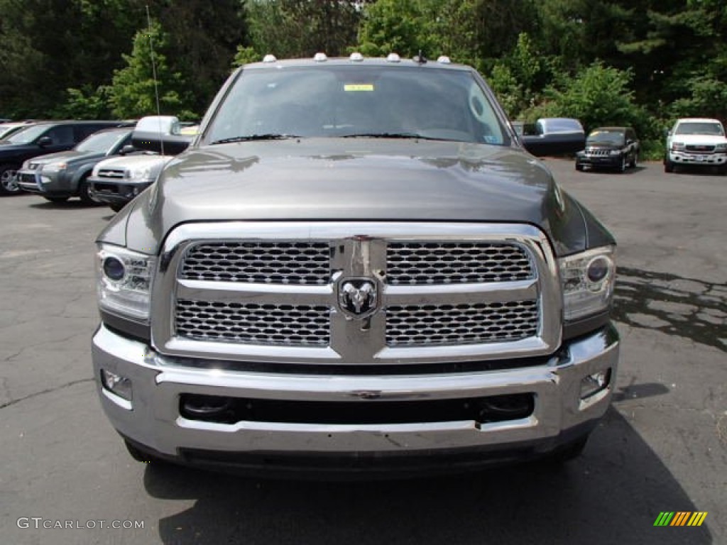 2013 3500 Laramie Crew Cab 4x4 Dually - Mineral Gray Metallic / Black photo #3